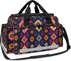 First Aid Bags Empty, Traditional Orange Aztec Emergency Bag First Aid Kit Multiple Compartment Kit Carrier On Call Trauma Bag For Paramedics Emergency Medical Supplies Kit