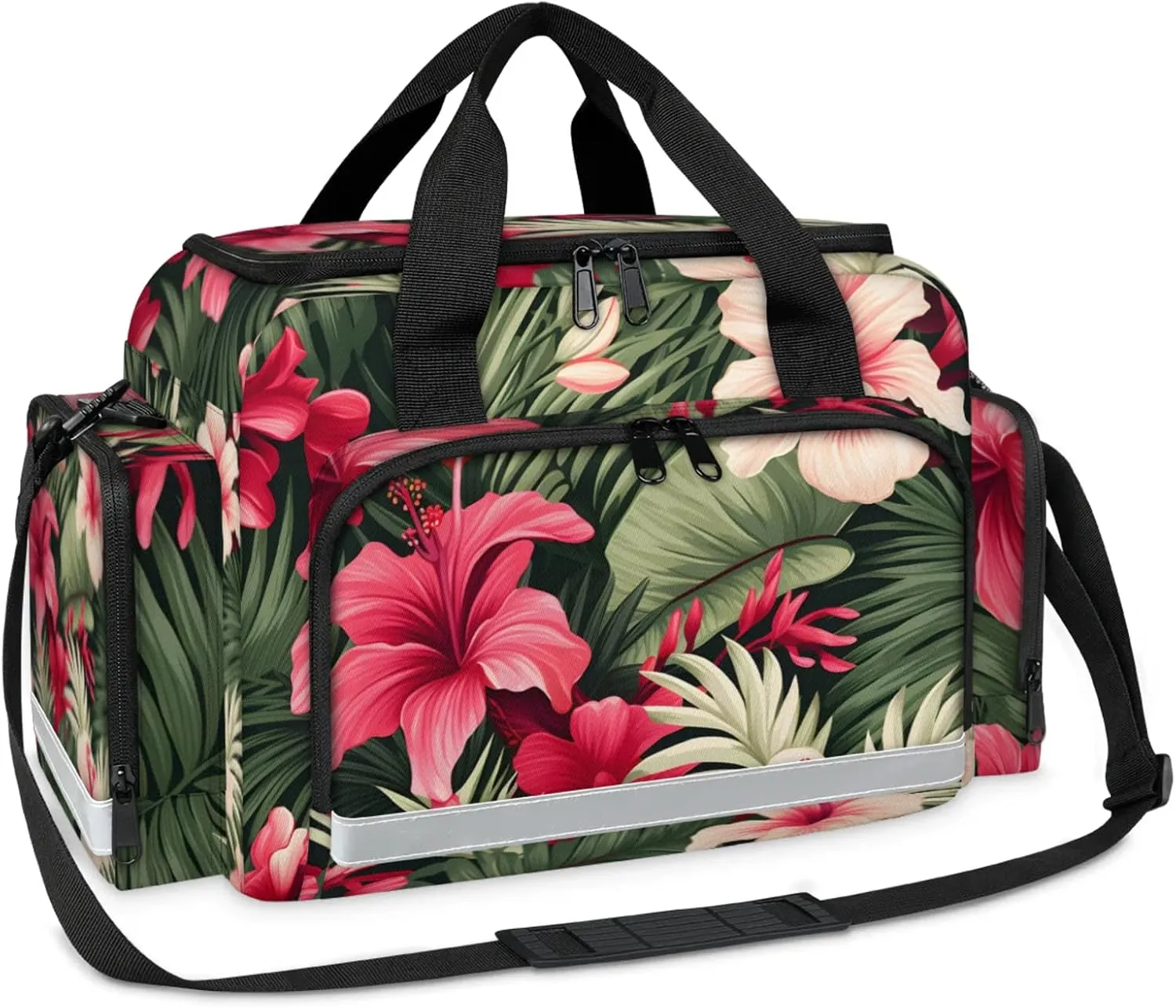 First Aid Bags Empty, Tropical Flower Emergency Bag First Aid Kit Multiple Compartment Kit Carrier On Call Trauma Bag For Paramedics Emergency Medical Supplies Kit