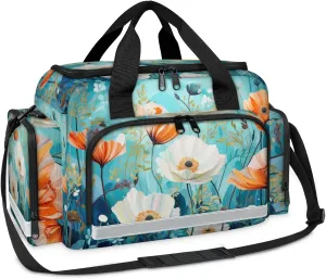 First Aid Bags Empty, Watercolor Tulip Emergency Bag First Aid Kit Multiple Compartment Kit Carrier On Call Trauma Bag For Paramedics Emergency Medical Supplies Kit