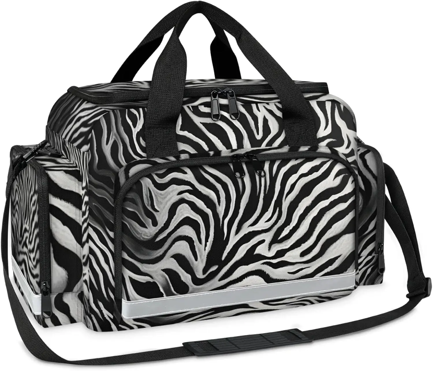 First Aid Bags Empty, Zebra Marble Emergency Bag First Aid Kit Multiple Compartment Kit Carrier On Call Trauma Bag For Paramedics Emergency Medical Supplies Kit