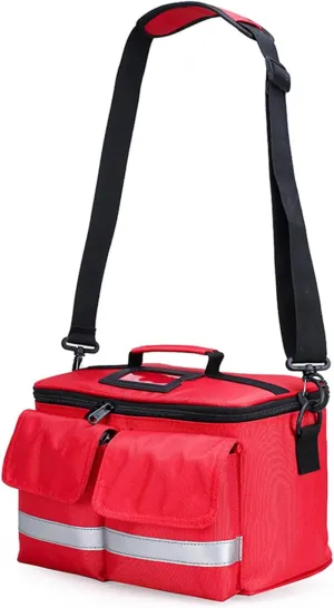First Aid Kit Bag, First Aid Shoulder Bag, Emergency Medical Supplies Organizer Empty,Survival Essentials Trauma Kit for EMTs, Paramedics, for Travel Camping Cycling Outdoor Survival First Aid(Red)