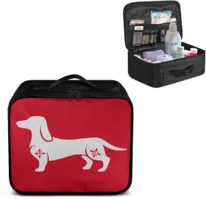 First Aid Kit Organizer Bag Empty Dachshund Travel First Aid Kit Pouch Medical Storage Bag Medium Emergency Survival Pouch Bag for Car Camping Hiking Home Travel Office