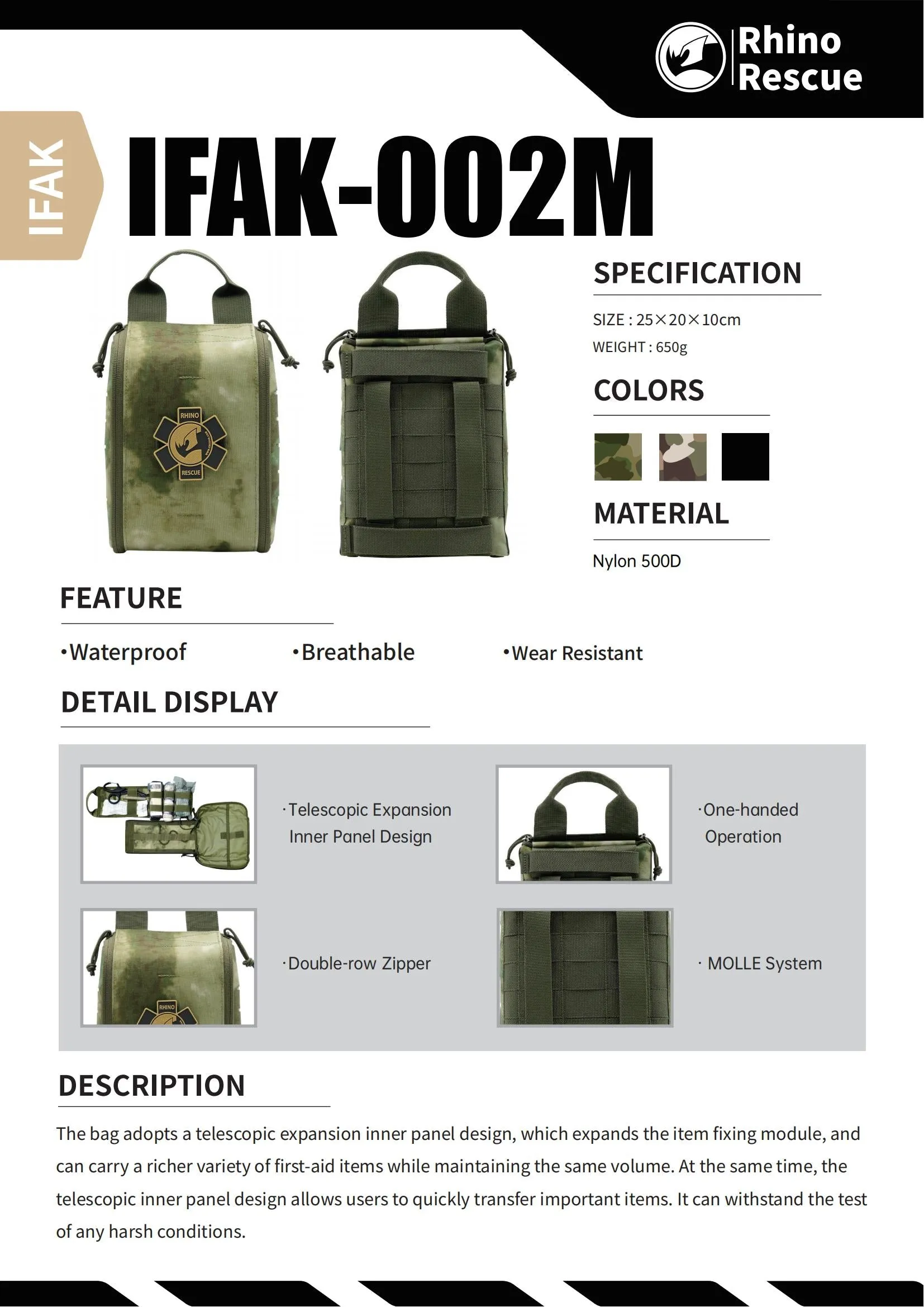 First Aid Kit (Outdoor, Camping, Military - IFAK Bag Trauma, Survival Pouch)