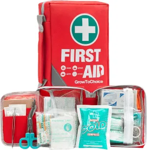 First Aid Kit Portable Emergency Medicine Bag First Aid Products for Minor Wound Care - Basic Camping Essentials, Dorm Room Essentials, Home, School, Survival First Aid Kit for Car, Travel, On The Go