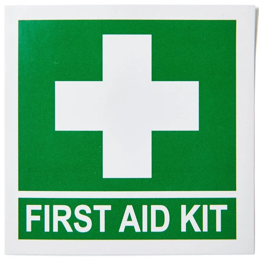 First Aid Kit Sticker with Cross 7cm x 7cm