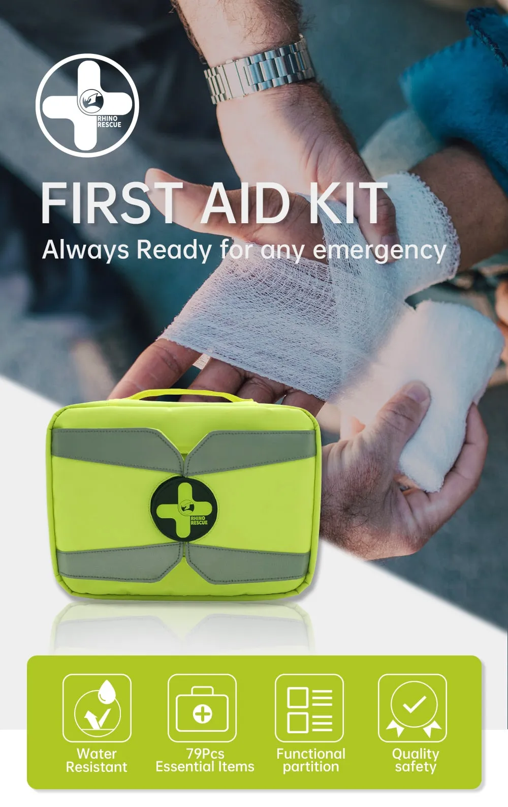 First Aid Kit (Trucks, Cars, Camping, Sports, Outdoor - Survival Kit) 79Pcs   2Extra Mini Kit