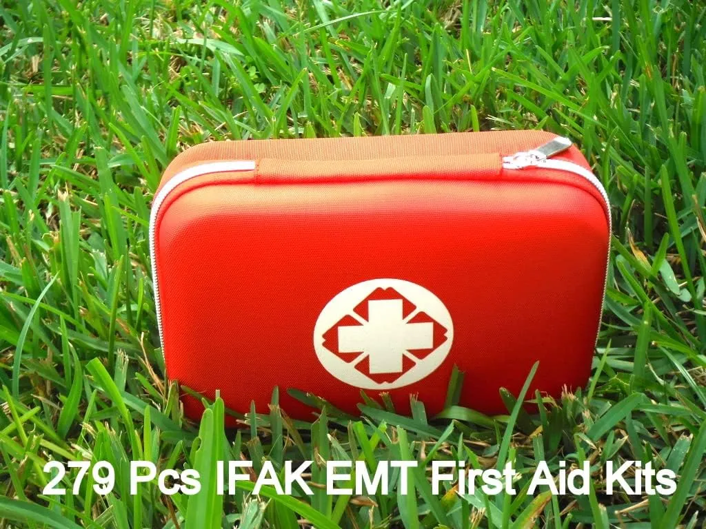First Aid Kits 279 Pcs for Car Truck Emergency Survival Trauma Tactical Care Sport Travel Home Office School (279 Pcs)