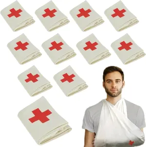First Aid Triangular Bandage for Fracture Splint & Wound Dressing Emergency Fixation Band Supplies, Non-Woven Cotton, 12 Pcs