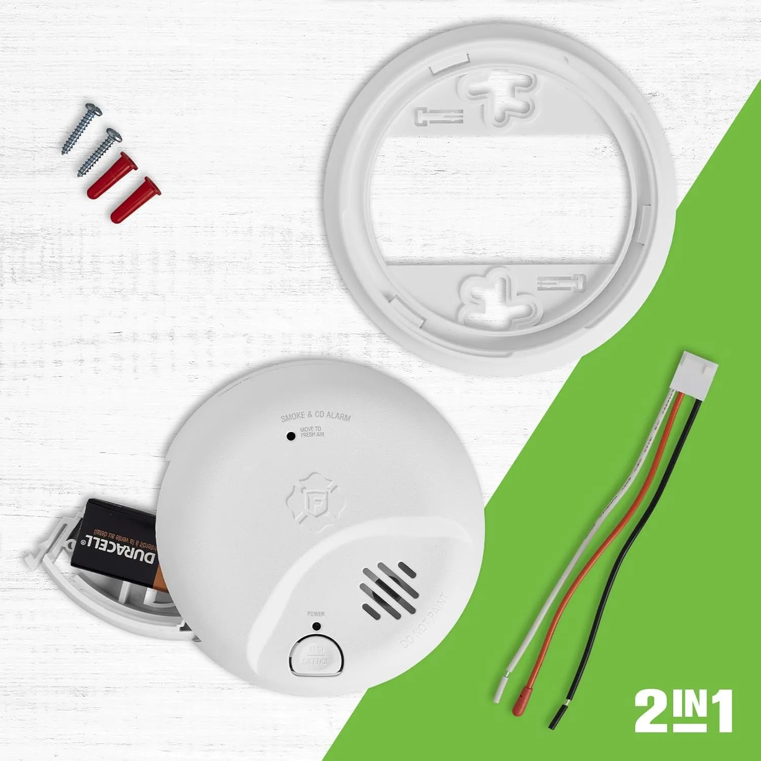 First Alert SMICO100-AC Interconnect Hardwire Combination Smoke & Carbon Monoxide Alarm with Battery Backup, 1-Pack