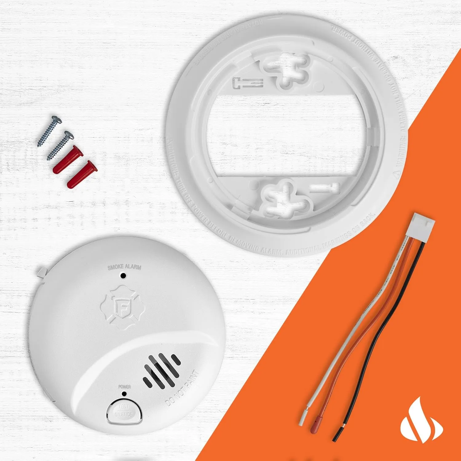 First Alert Smoke Alarm, Interconnect Hardwire Detector with 10-Year Battery Backup, SMI105-AC, 3-Pack