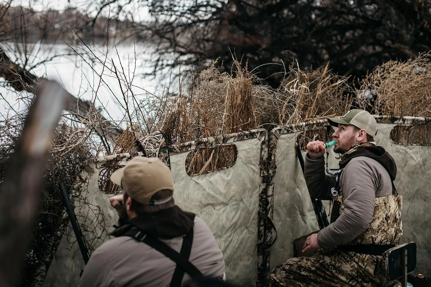 First Lite Men's Primer Puffy Jacket - Insulated Windproof Camo Waterfowl Hunting Coat