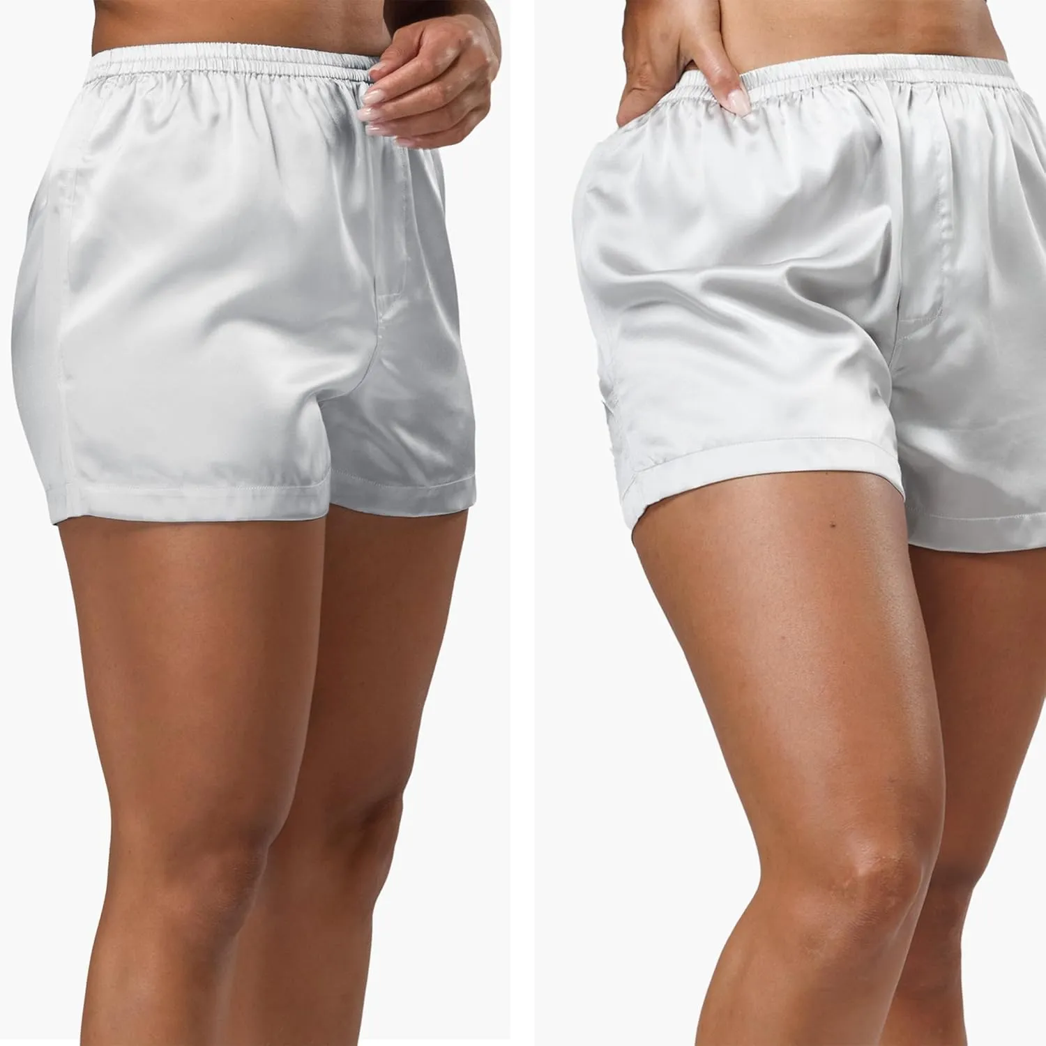 Fishers Finery Women's 100% Mulberry Silk Boxer; Sleepwear; Lounge Shorts