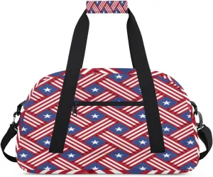 Flag Gym Duffel Bag for Men Women Printing Pattern Sports Tote Bag with Adjustable Shoulder Strap for Dance Gymnastics Traveling Outdoor Camping Overnight Stay