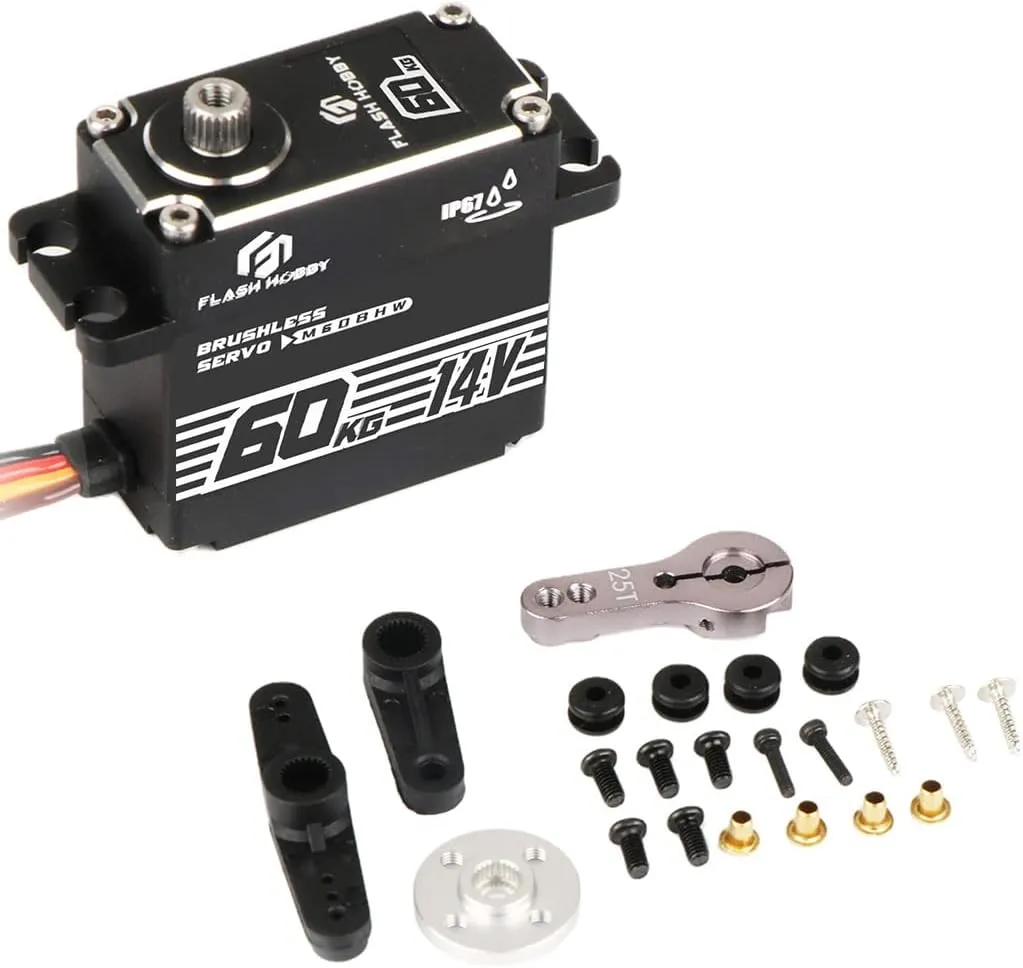 FLASH HOBBY 60KG 14V 180° Waterproof Digital Brushless Servo High Torque Metal Gear servo for RC Car Boat Model Fixed-Wing Aircraft Parts