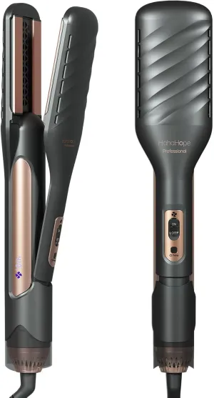 Flat Iron Hair Straightener, Hair Dryer and Straightener 2-in-1, Hair Styling Tools, 60000RPM Speed Fast Dry, Mult-Temp Suitable for Dry/Wet Hair, Dual Voltage 100-230V