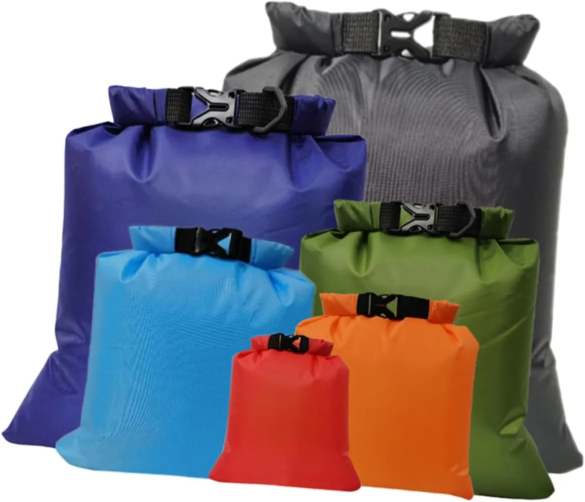 Floating Dry Bag Waterproof 6pcs Roll up Dry Compression Pouches for Outdoor Activities Water Proof Pouches Buckle Sealing