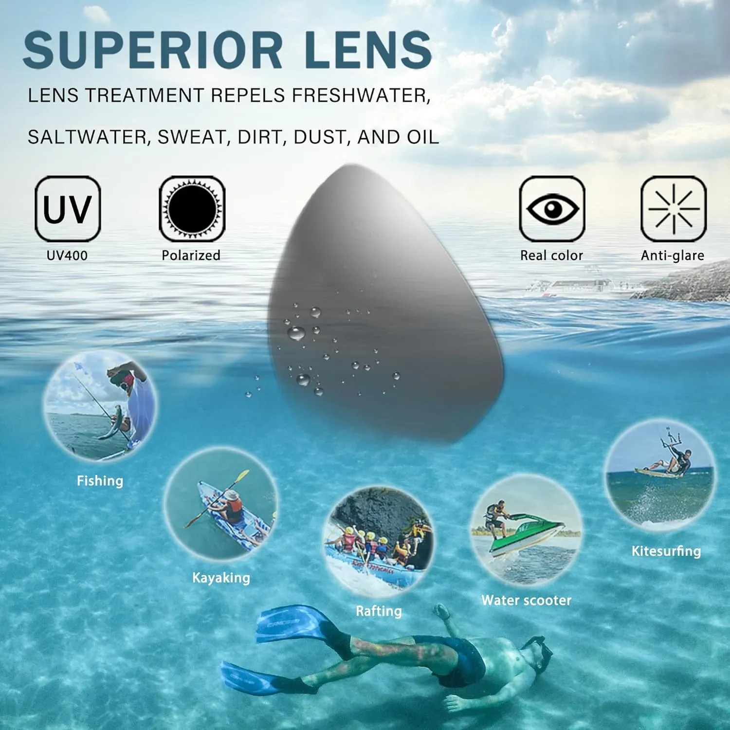 Floating Polarized Fishing Sunglasses for Men Women, Sailing Boating Gifts Beach Cool Style Glasses