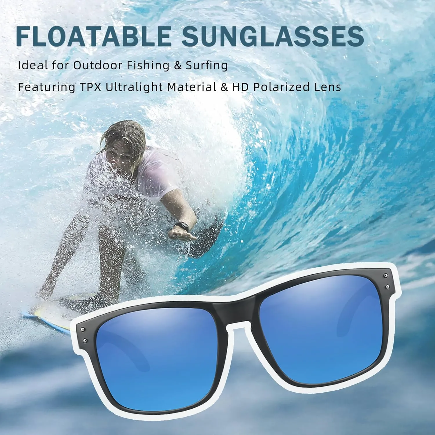 Floating Polarized Fishing Sunglasses for Men Women, Sailing Boating Gifts Beach Cool Style Glasses
