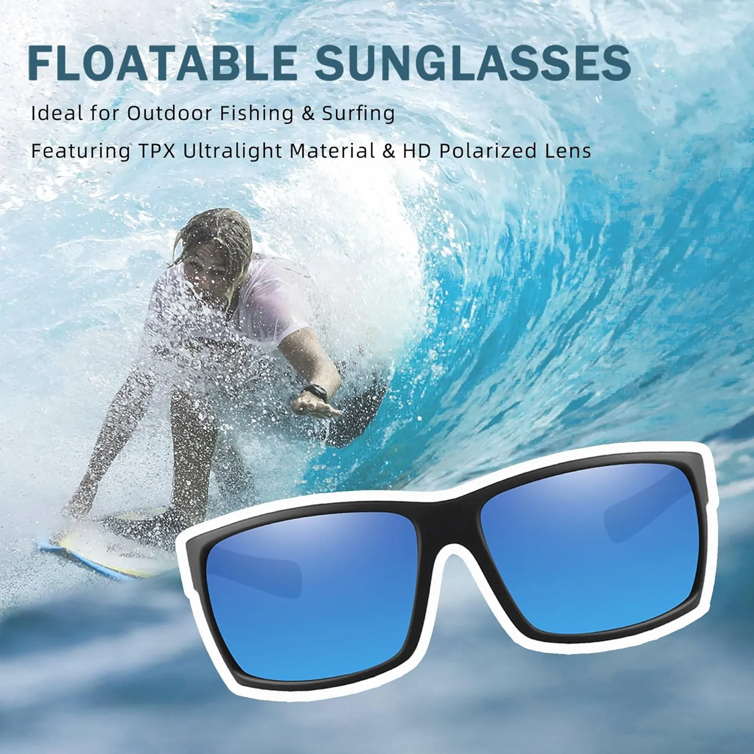 Floating Polarized Fishing Sunglasses for Men Women, Sailing Boating Gifts Beach Cool Style Glasses