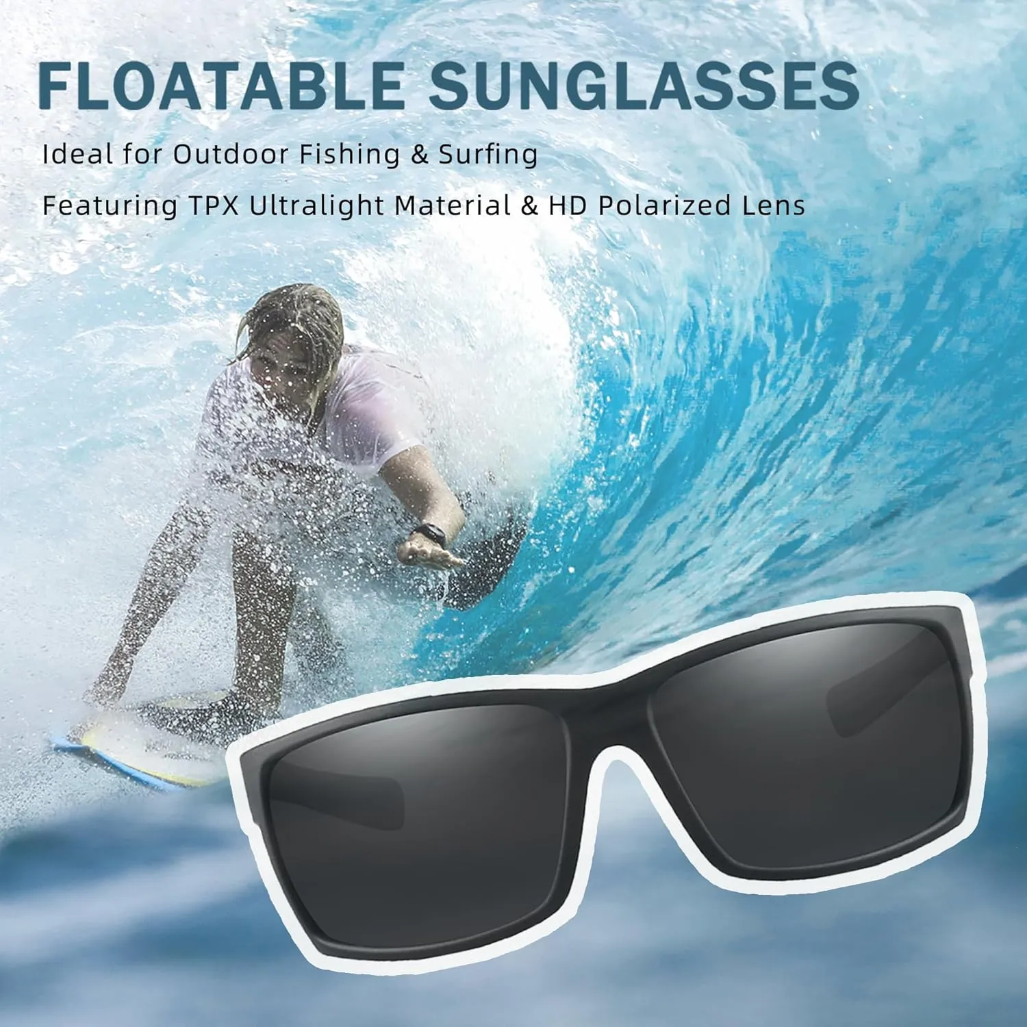 Floating Polarized Fishing Sunglasses for Men Women, Sailing Boating Gifts Beach Cool Style Glasses