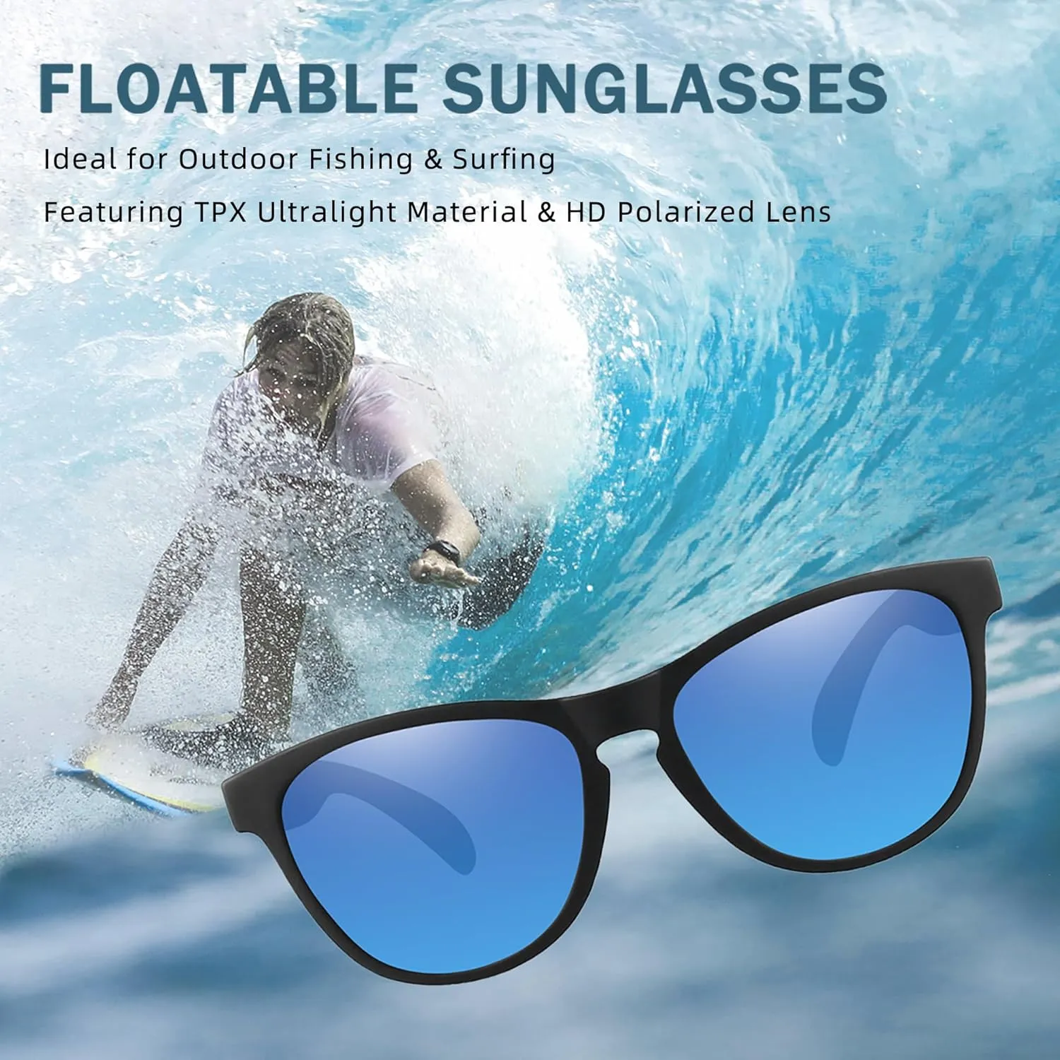 Floating Polarized Fishing Sunglasses for Men Women, Sailing Boating Gifts Beach Cool Style Glasses