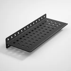 Floating Shower Shelf, 10" Matte Black 304 Stainless Steel Recessed Wall Shelf for Lavatory, Rectangular Designed Heavy Duty Bathroom Shelf for Tiled Wall Remodel and Renovation