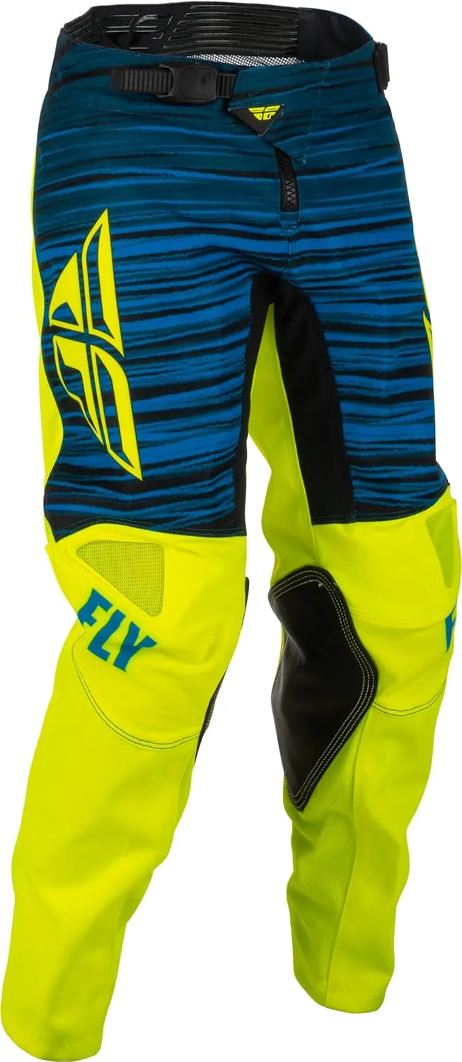 Fly Racing 2022 Youth Kinetic Wave Pants (Hi-Vis/Blue, 26)