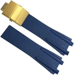 For Ulysse Nardin Blue Black Sport Waterproof Rubber Watch Strap Watchbands with Folding Buckle Watch Accessories