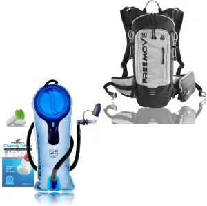 FREEMOVE 2L Hydration Bladder   Daypack Backpack - Gray, 10L Capacity & Many Compartments