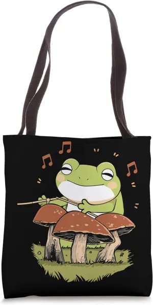 Frog Playing Drums Tote Bag