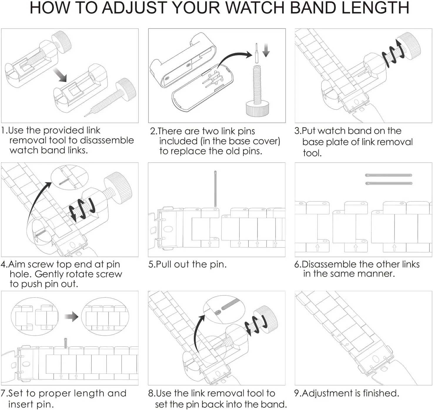Fullmosa Watch Band, Quick Release Stainless Steel Replacement for Men Women, Metal Chain Watch Strap Width 16mm 18mm 19mm 20mm 22mm 24mm, Silver, 24mm