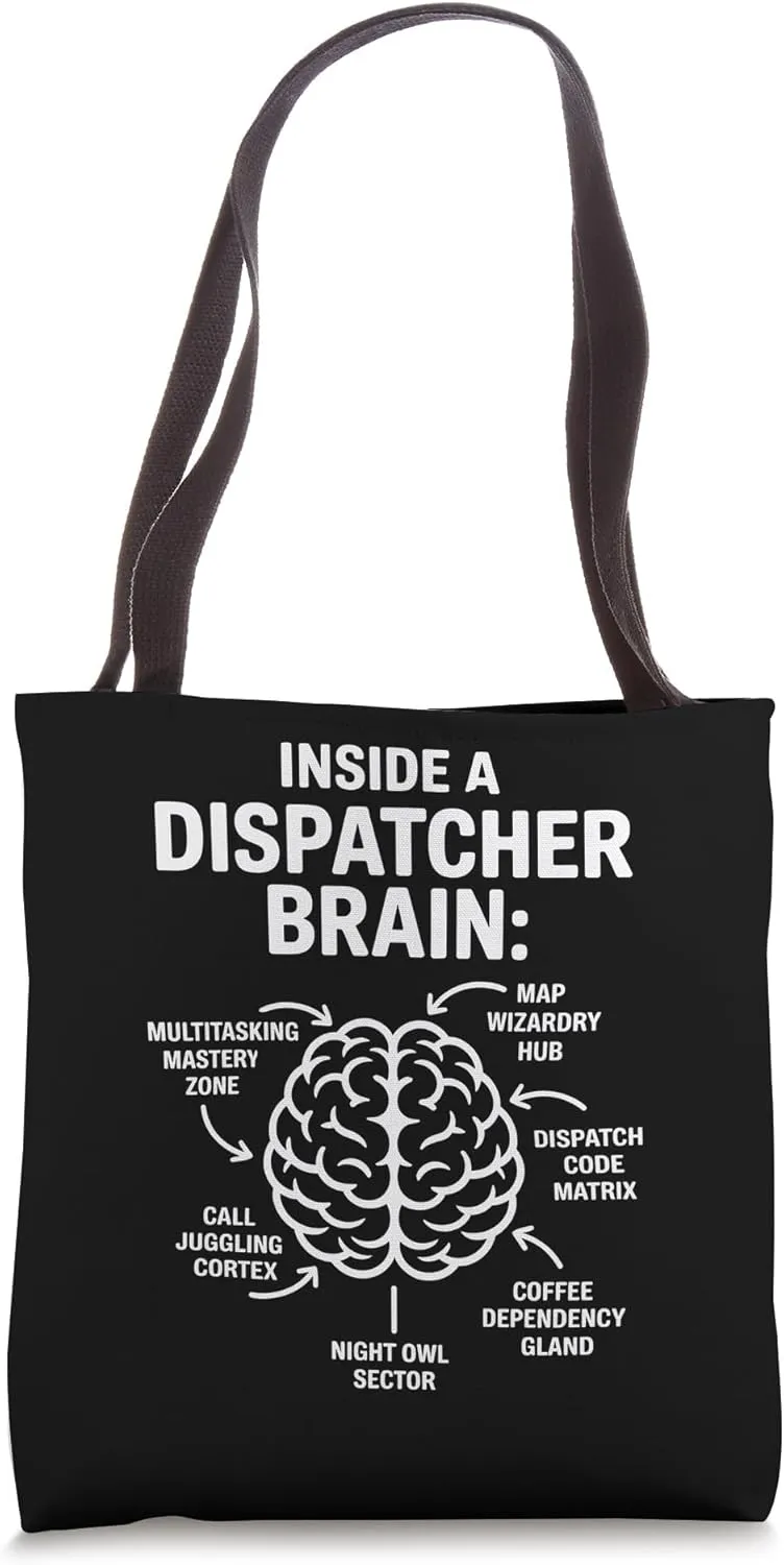 Funny 911 Dispatcher Gifts, Police Dispatch Thin Gold Line Tote Bag