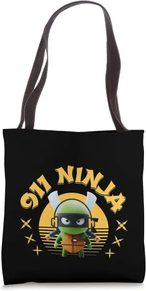 Funny 911 Dispatcher Ninja Thin Gold Line Police Dispatch Tote Bag