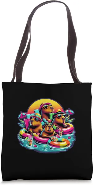 Funny Capybara Luau Party Chill Capy Fiesta summer vacation Tote Bag