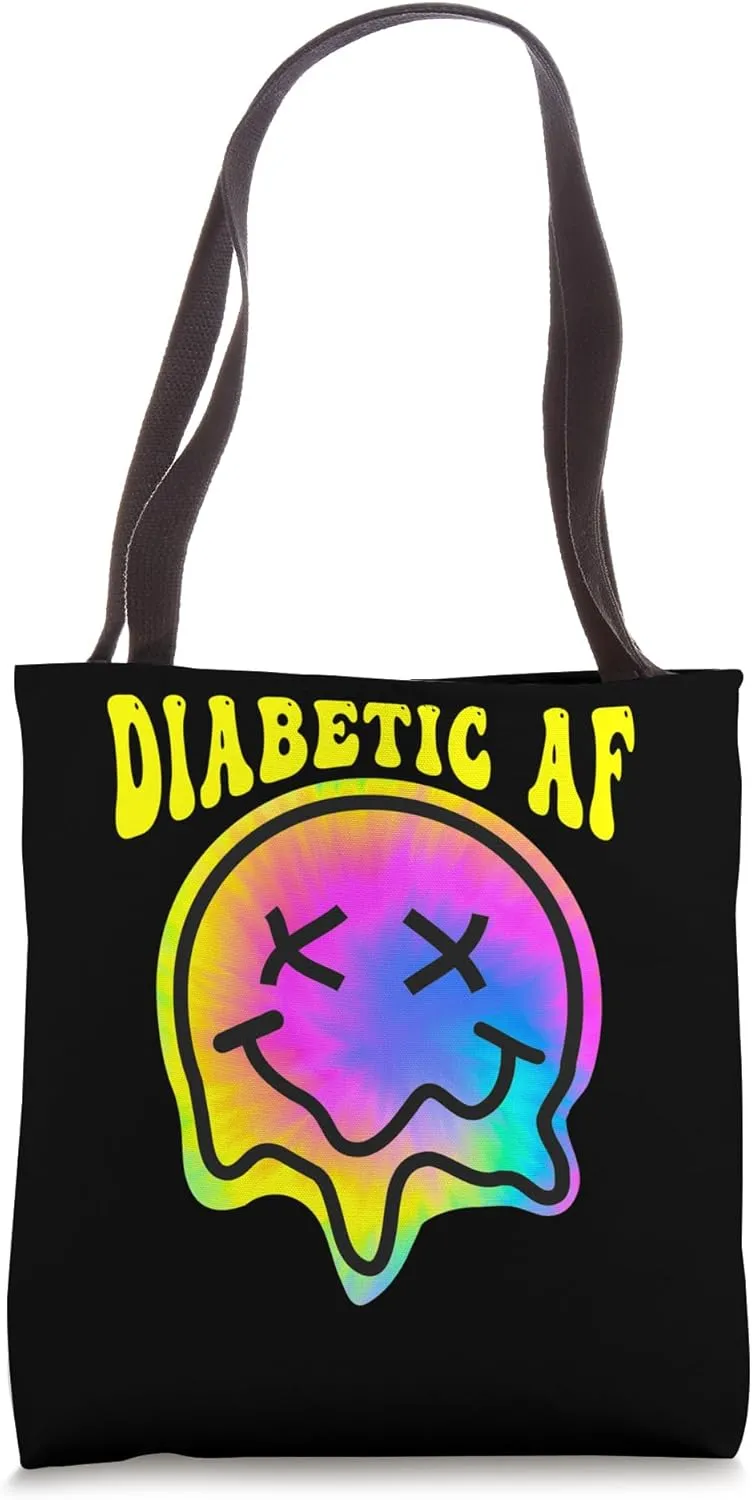 funny diabetic diabetes type 1 2 awareness pancreas retro Tote Bag