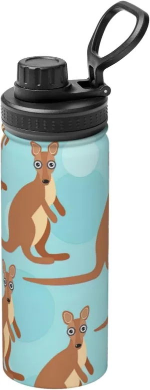Funny for Kangaroo Zoo Sports Insulated Water Bottle - Premium 18 oz. Stainless Steel Hydration Bottle for Outdoor Enthusiasts