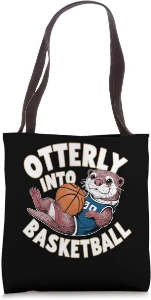 Funny Otter Basketball Pun Tote Bag