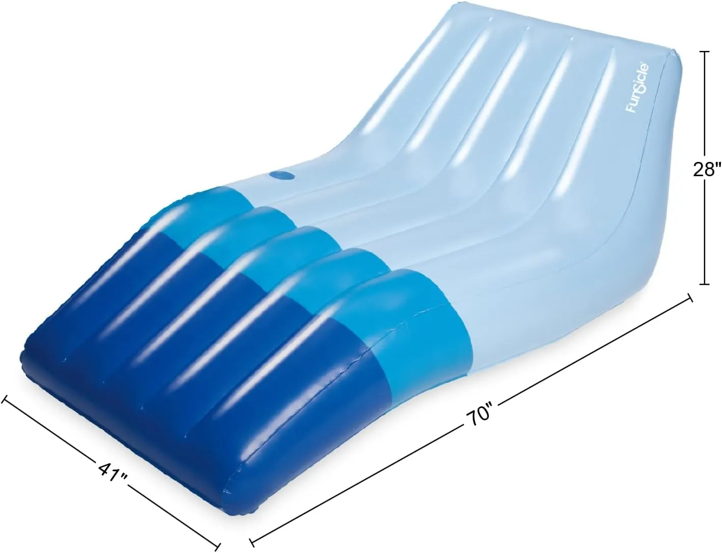 Funsicle 5.8 ft Happy Sleeper Inflatable Floating Lounge with Cup Holder