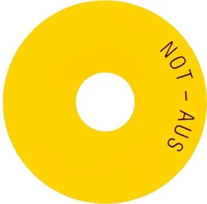 FURNAS ELECTRIC CO 3SB3921-0DD Emergency Stop LBL YEL, Illum, Name Plate