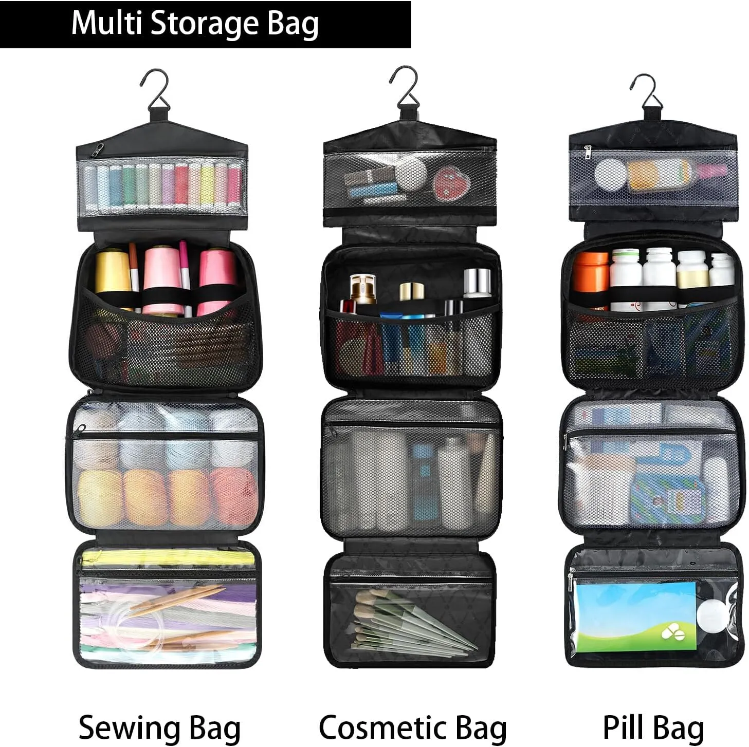 Fustylead Multicolored Ladybugs and Dew Large Medical Storage Bag with Zipper Empty First Aid Bag Trauma Kit for Traveling Hiking Camping Backpacking