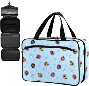 Fustylead Multicolored Ladybugs and Dew Large Medical Storage Bag with Zipper Empty First Aid Bag Trauma Kit for Traveling Hiking Camping Backpacking