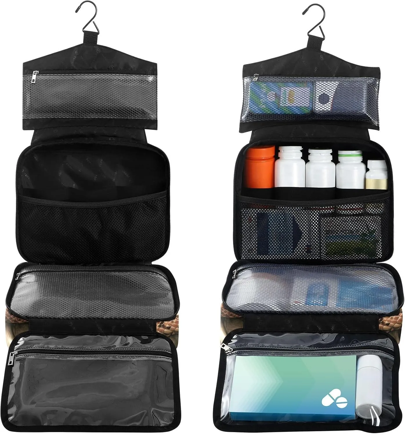 Fustylead Retro Skull with Snakes Large Medical Supplies Organizer Bag with Zipper Empty First Aid Bag Trauma Kit for Traveling Hiking Camping
