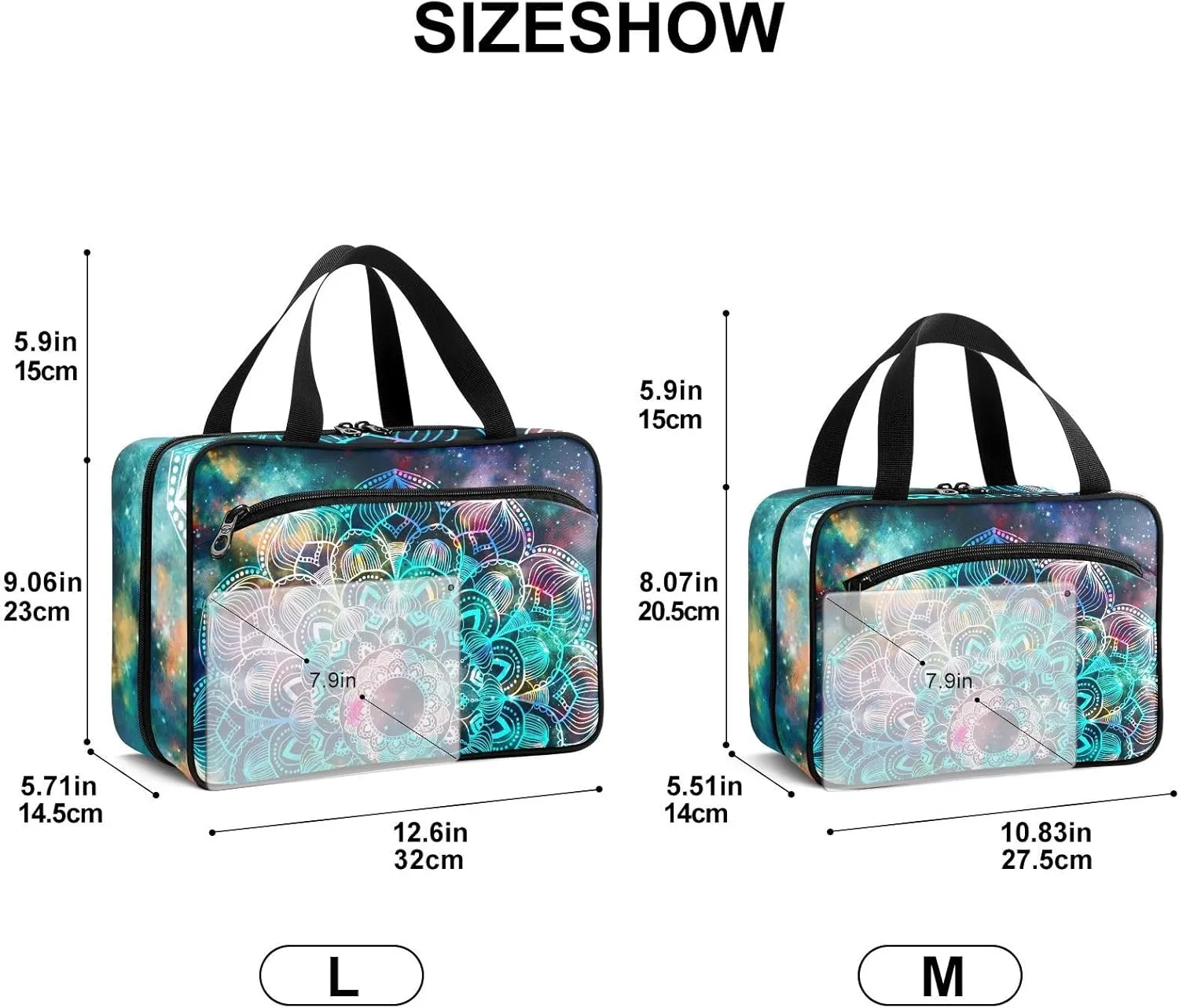 Fustylead Star Fields Galaxies Mandala Large Medical Storage Bag with Zipper Empty First Aid Bag Trauma Kit for Traveling Hiking Camping Backpacking