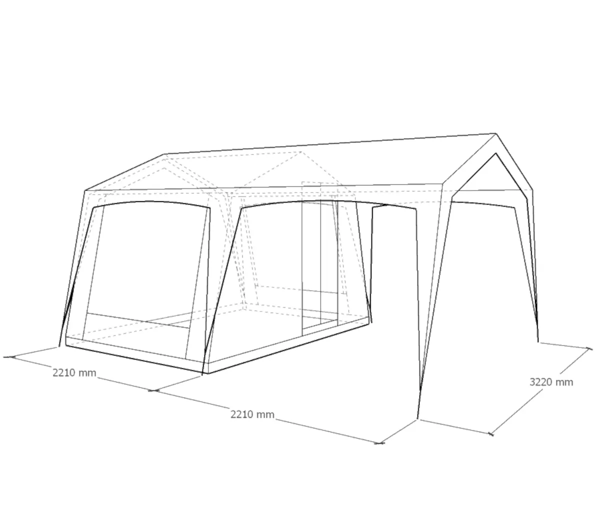 FVELDT Camper | 3 Person | Single room all-weather canvas camping tent