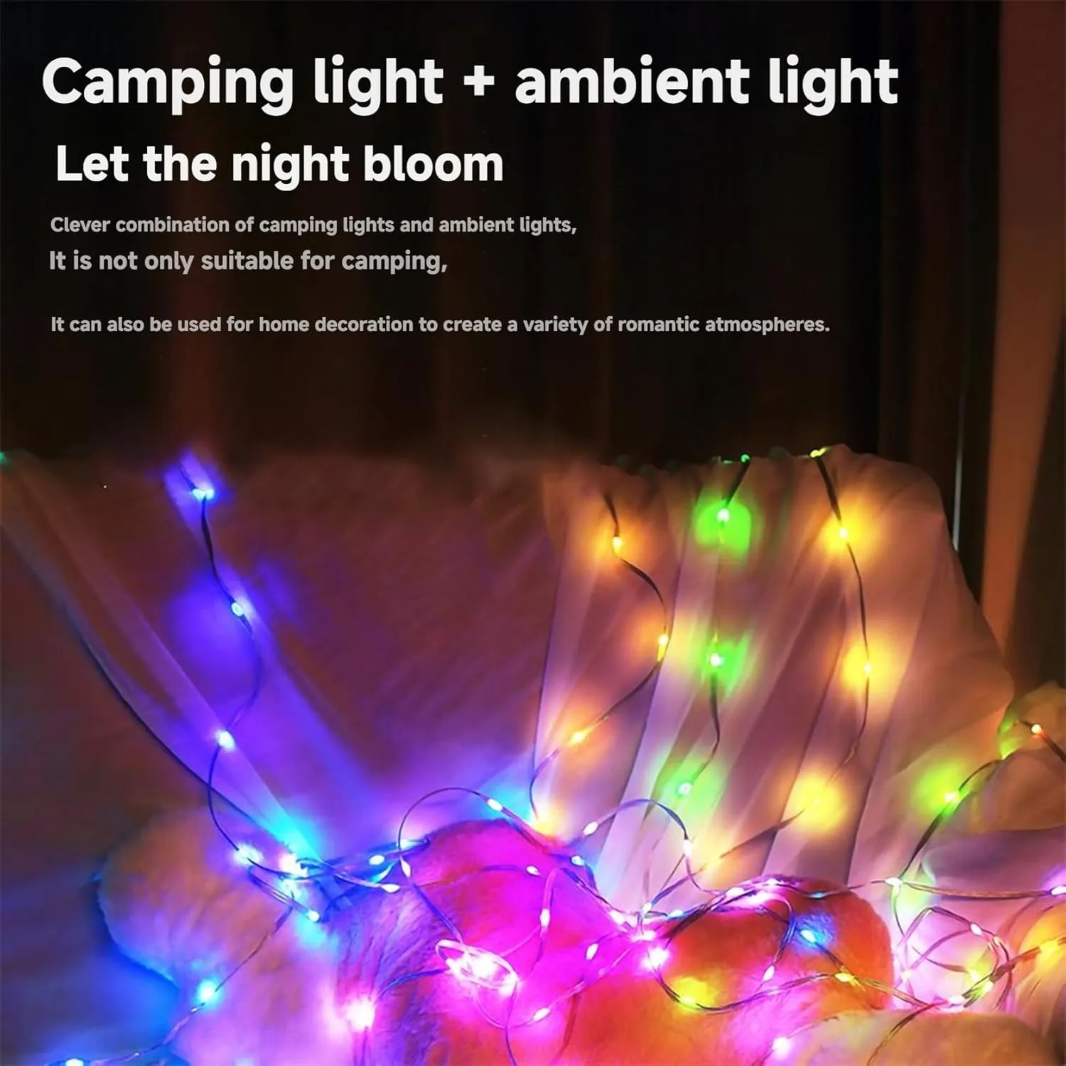Galaxy LED Camping Light, Waterproof Outdoor Hanging Lamp, Long Battery Life, Multifunctional (RGB White Light)