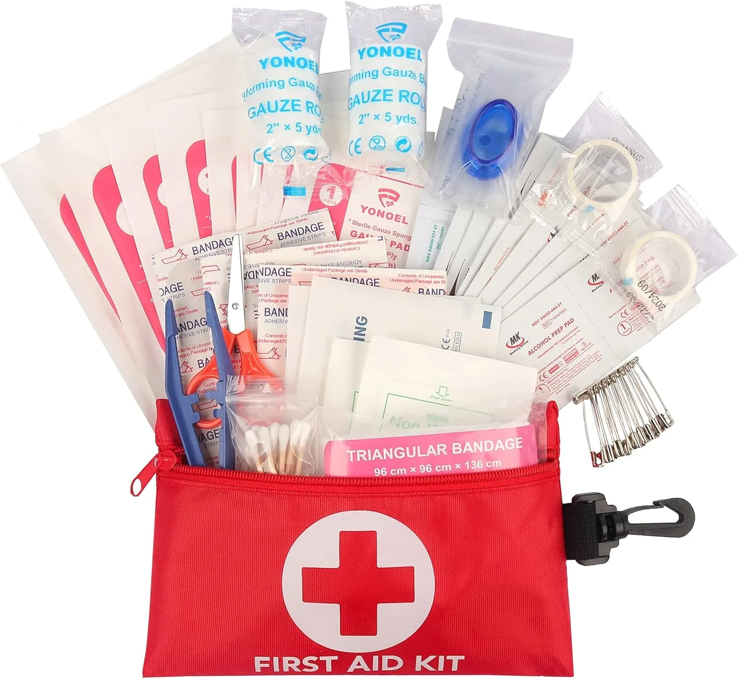 Galaxylense 128 Pcs First Aid Kits Small for Survival Emergency Trauma Military Tactical Medical School Office Home Hunting Camping Hiking Traveling Fishing IFAK EMT Bag (2 Packs)