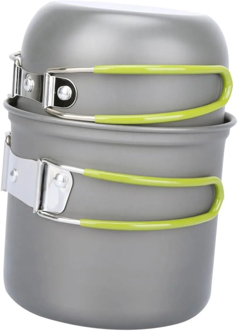 GALPADA Camping Cookware Kit Portable Aluminum Alloy Cookware Set Outdoor Cooking Pots for Camping Backpacking Outdoor Cooking