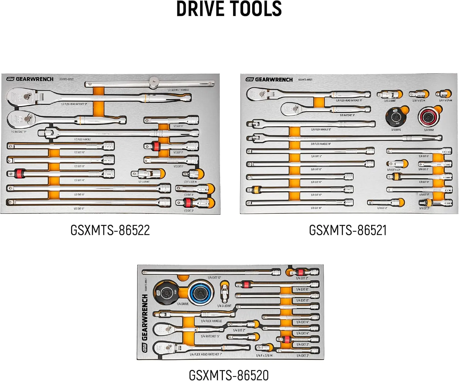 GEARWRENCH 1268 Piece Master Mechanics Tool Set in Premium Modular Foam Trays with GSX Mobile Tool Storage | MEGAMOD1268