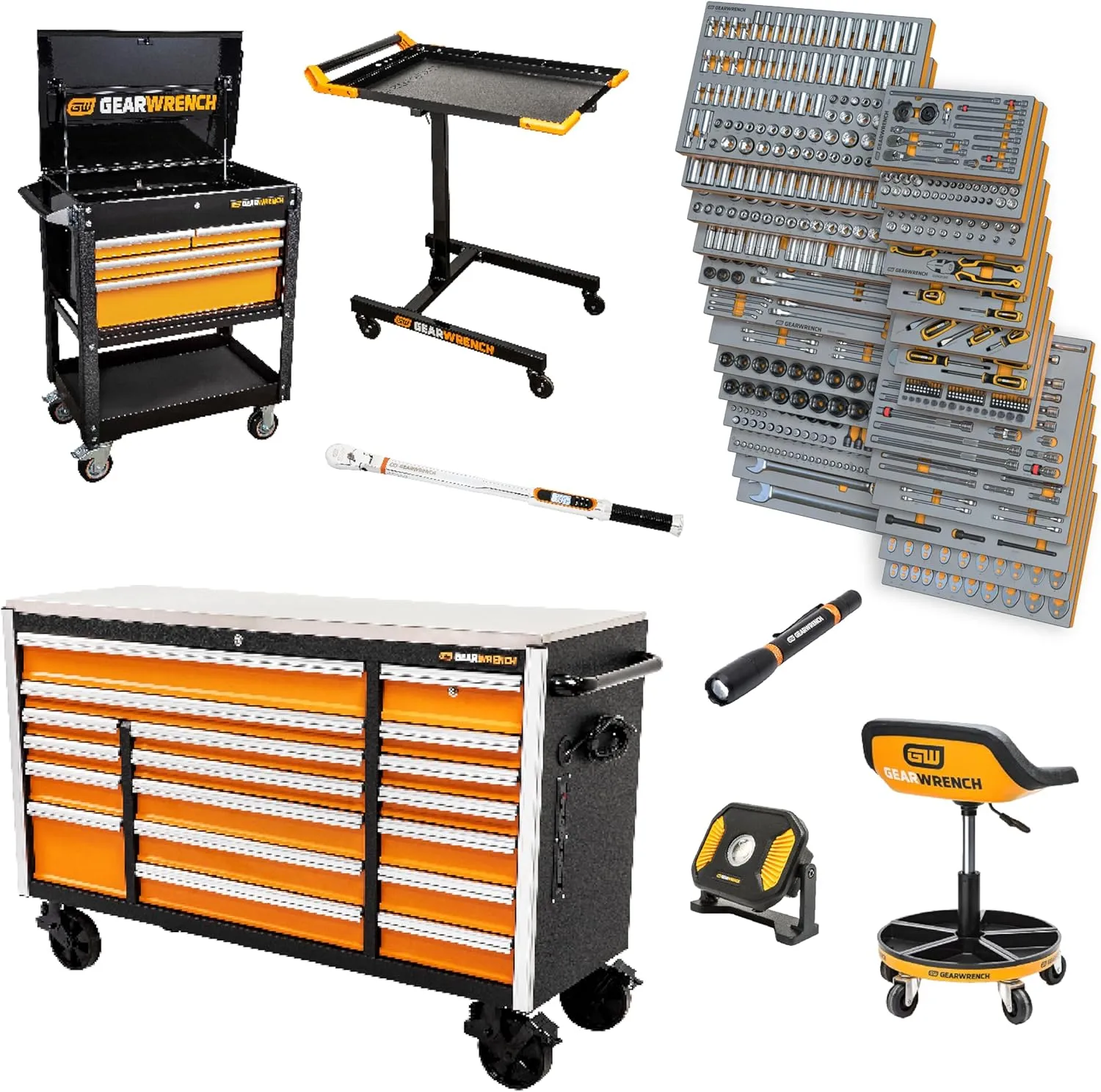 GEARWRENCH 1268 Piece Master Mechanics Tool Set in Premium Modular Foam Trays with GSX Mobile Tool Storage | MEGAMOD1268