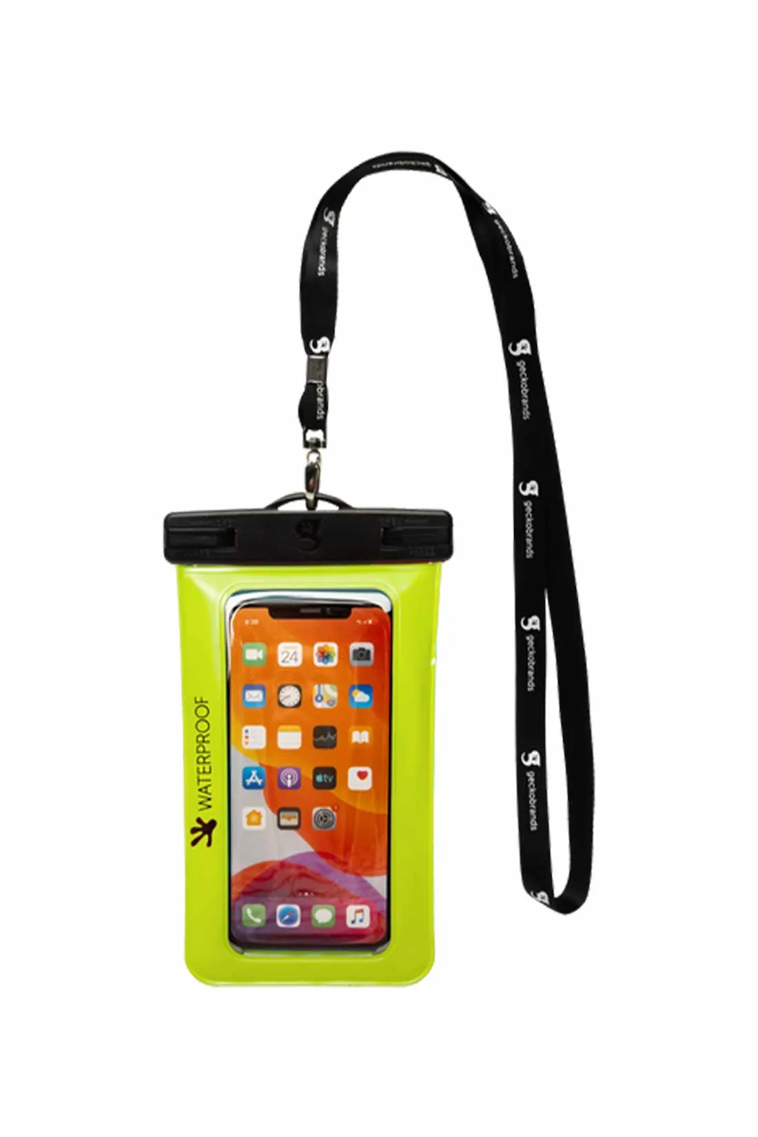Gecko Neon Green Waterproof Large Phone Dry Bag